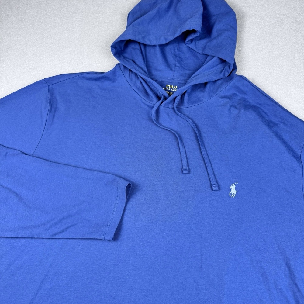 Polo Ralph Lauren Jersey Hooded T-Shirt Men 2XLT Blue Long Sleeve Big & Tall
